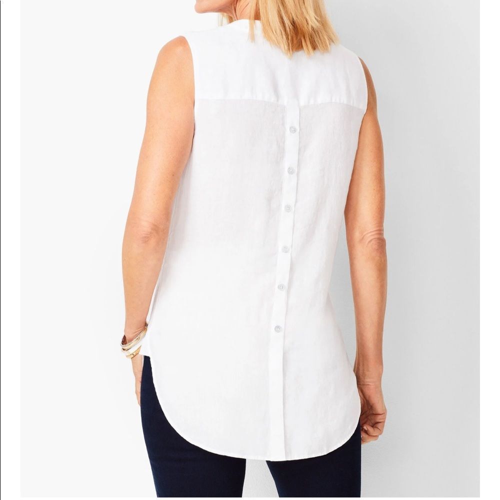 Sleeveless linen tunic size L